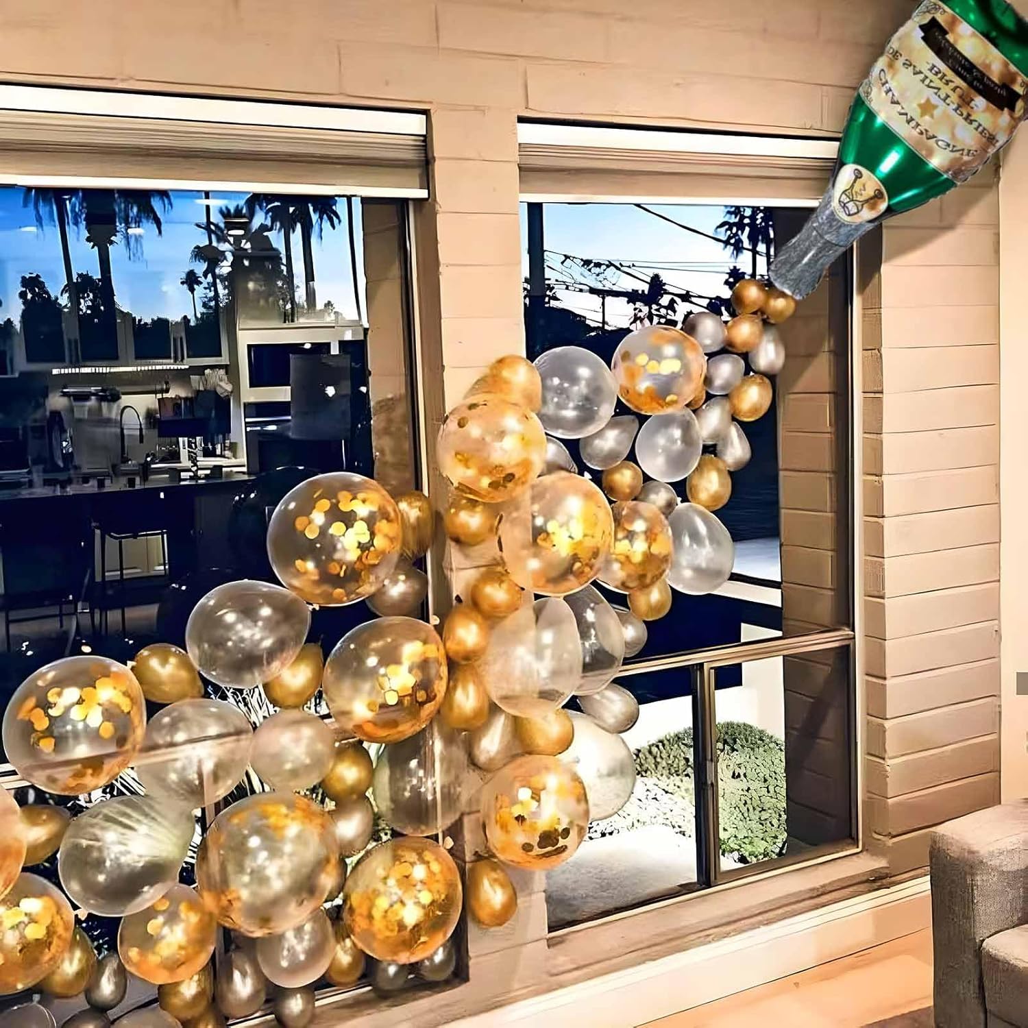 champagne balloon garland