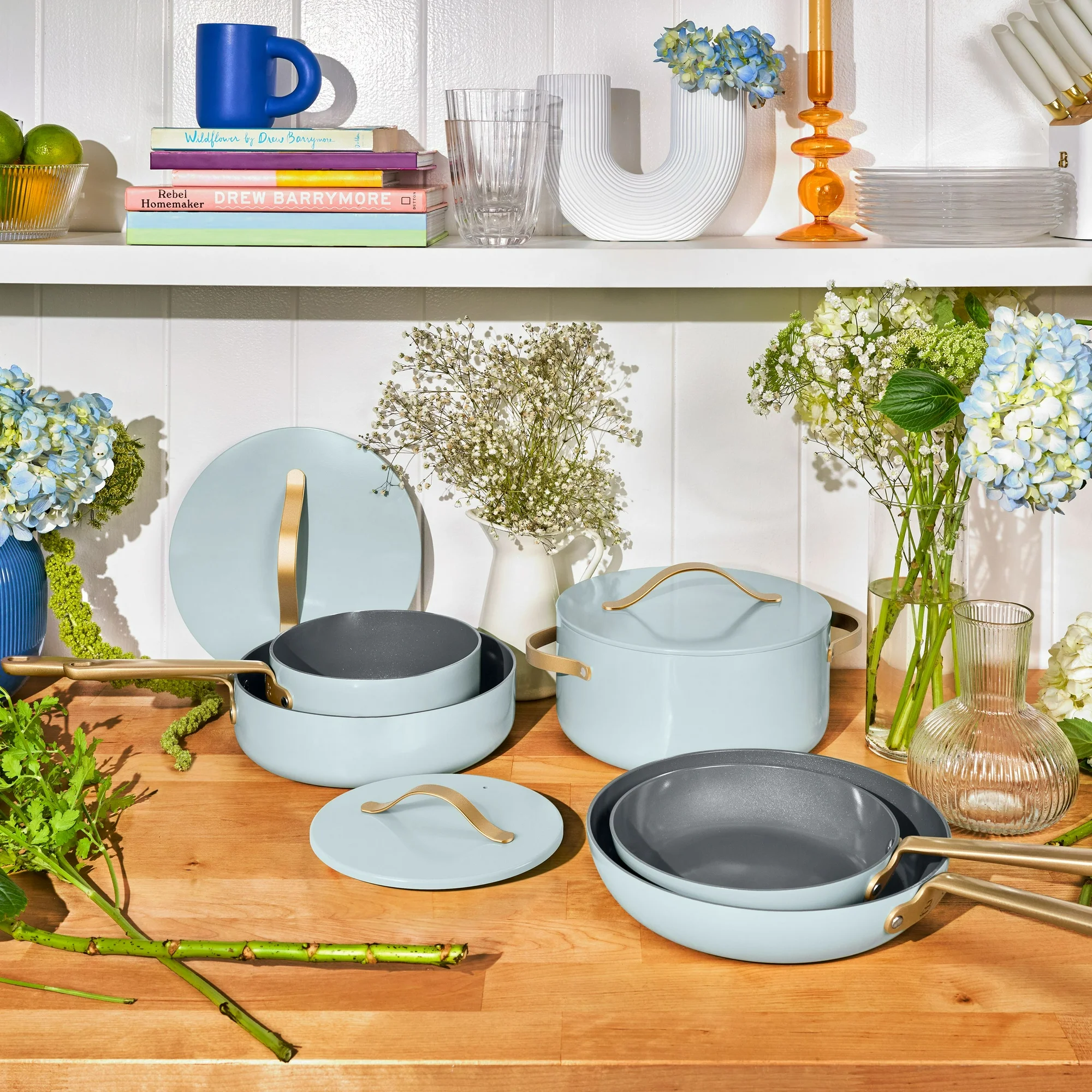 Beautiful 12pc Ceramic Non-Stick Cookware Set - 10 Colors - Image 2