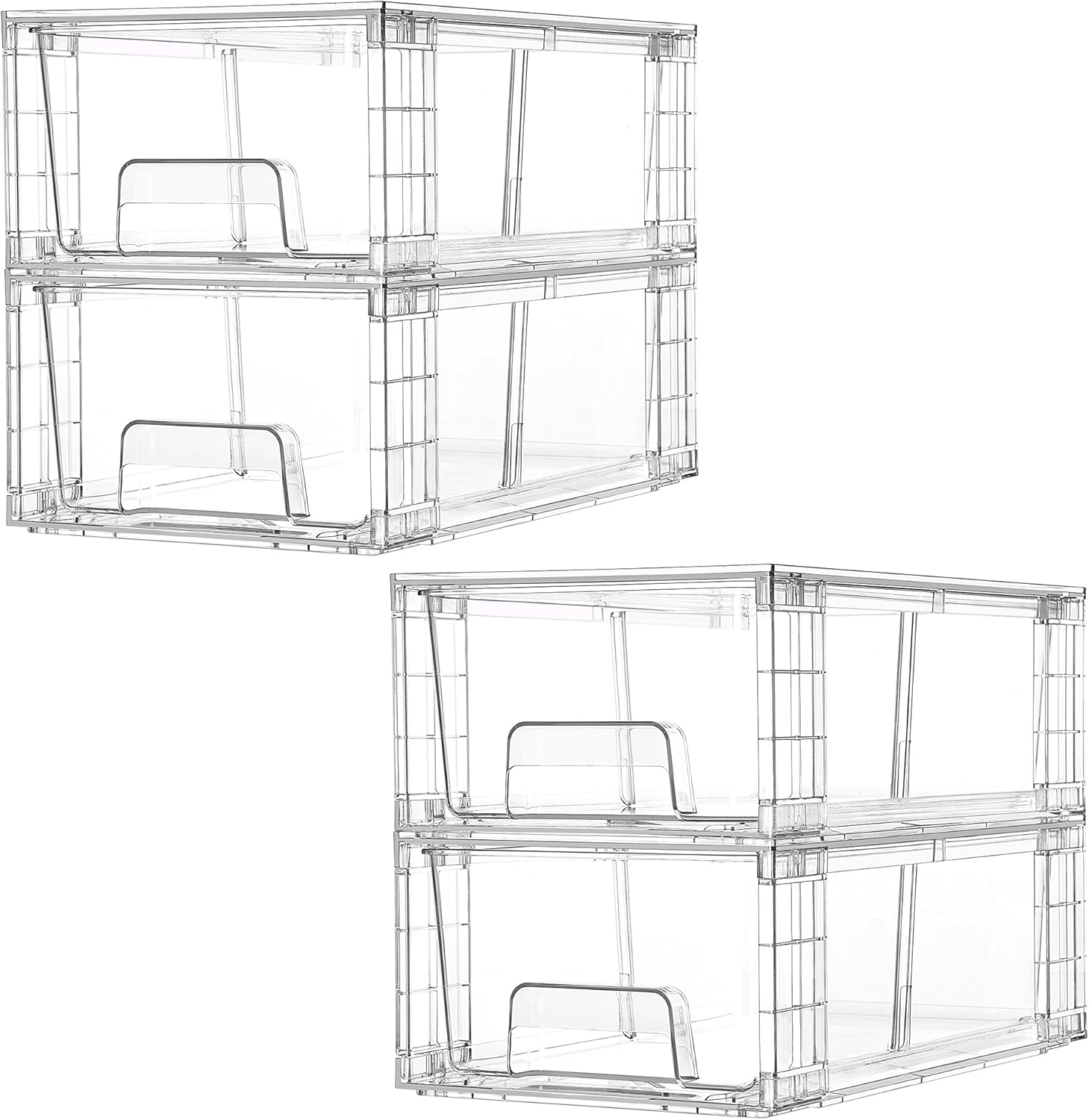 4 Pack Stackable Acrylic Storage Drawers - Image 2