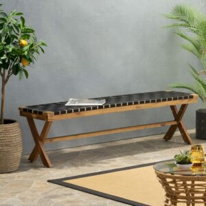 woven wood bench