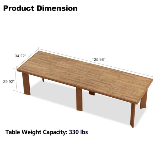 Woodlook Aluminum Dining Table - Image 2