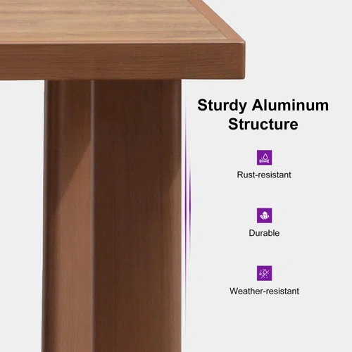 Woodlook Aluminum Dining Table - Image 4