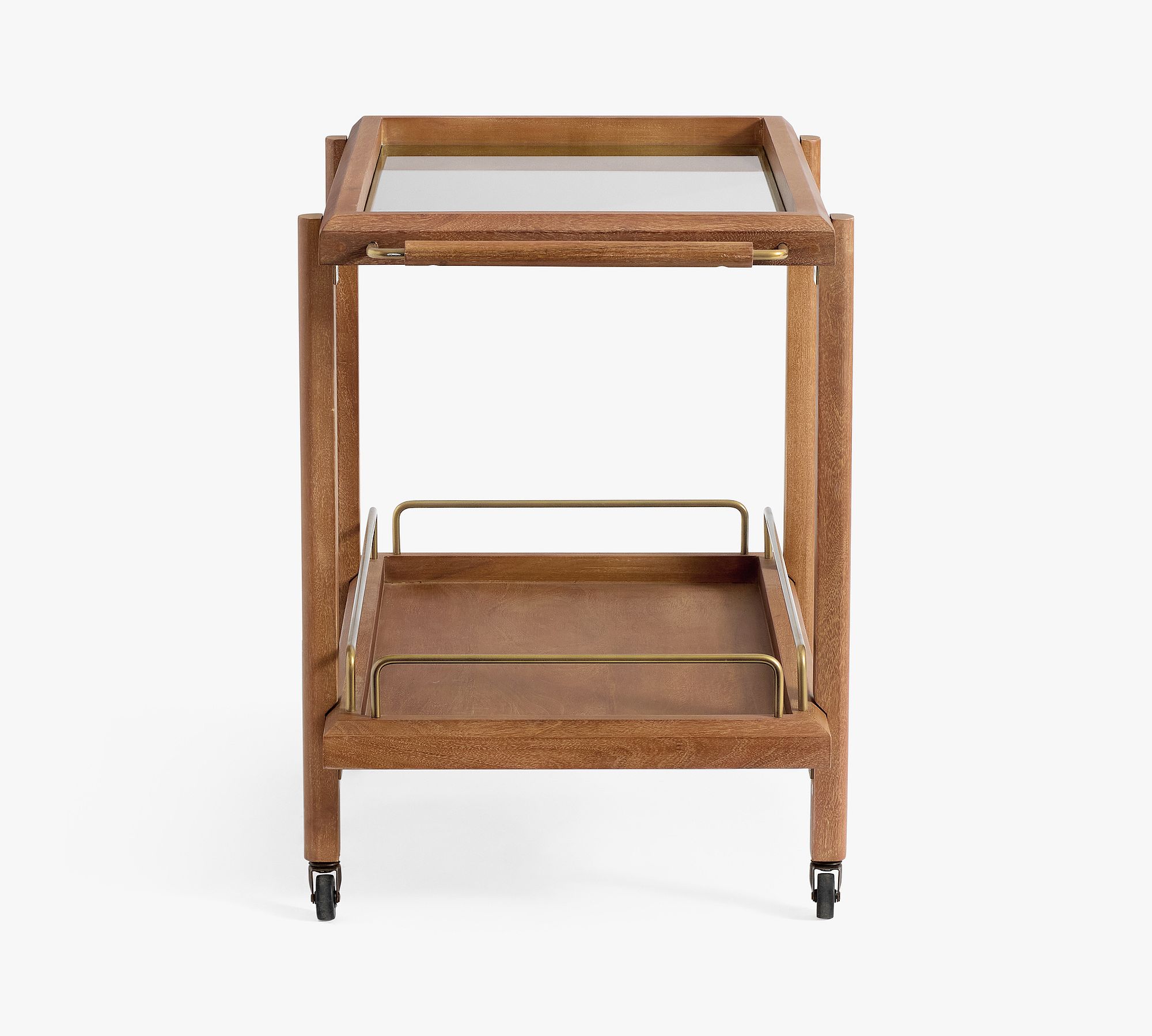 Wood and Brass Bar Cart - Image 6