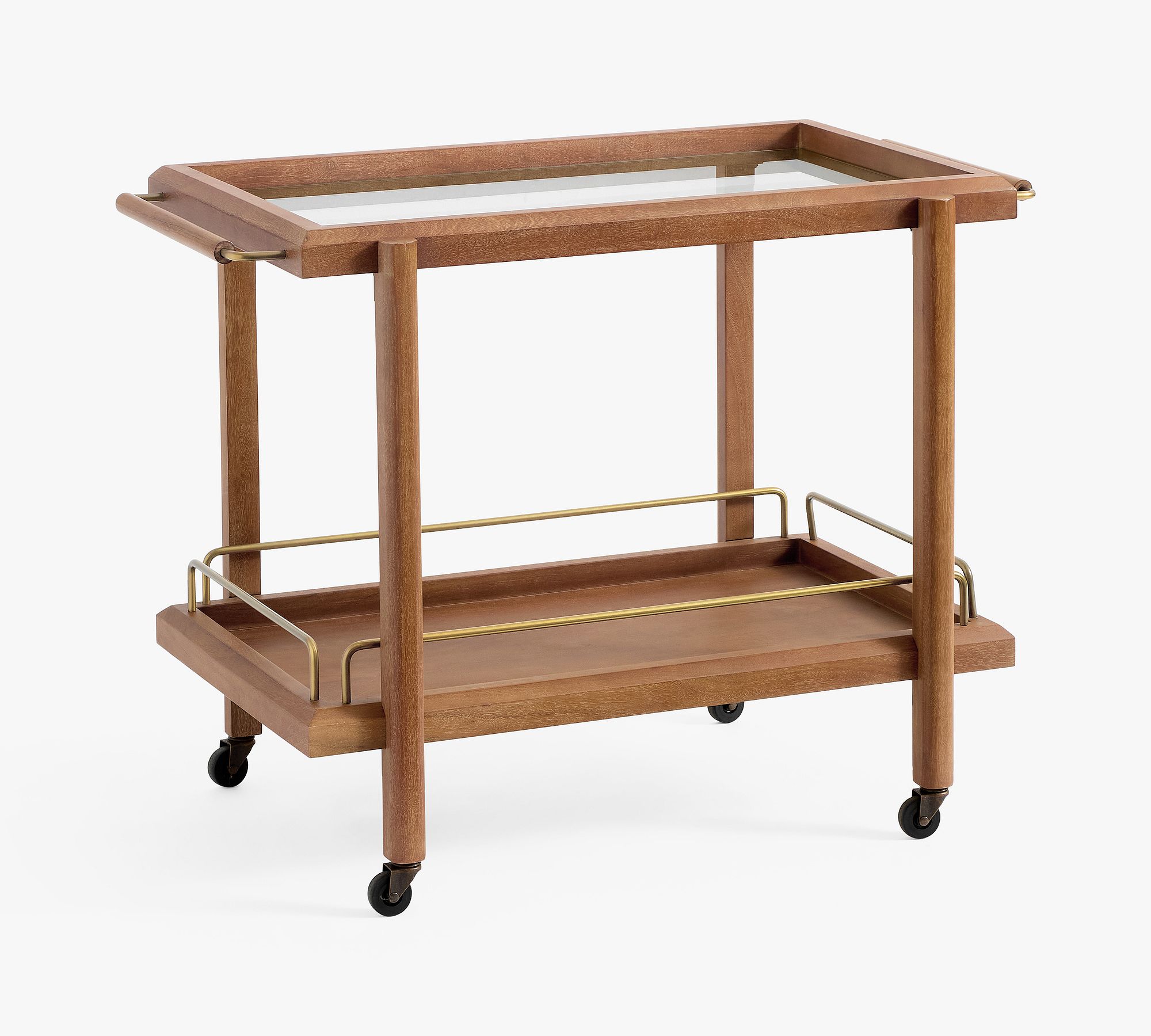 Wood and Brass Bar Cart - Image 5