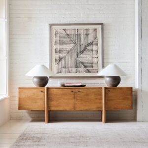 wooden media console